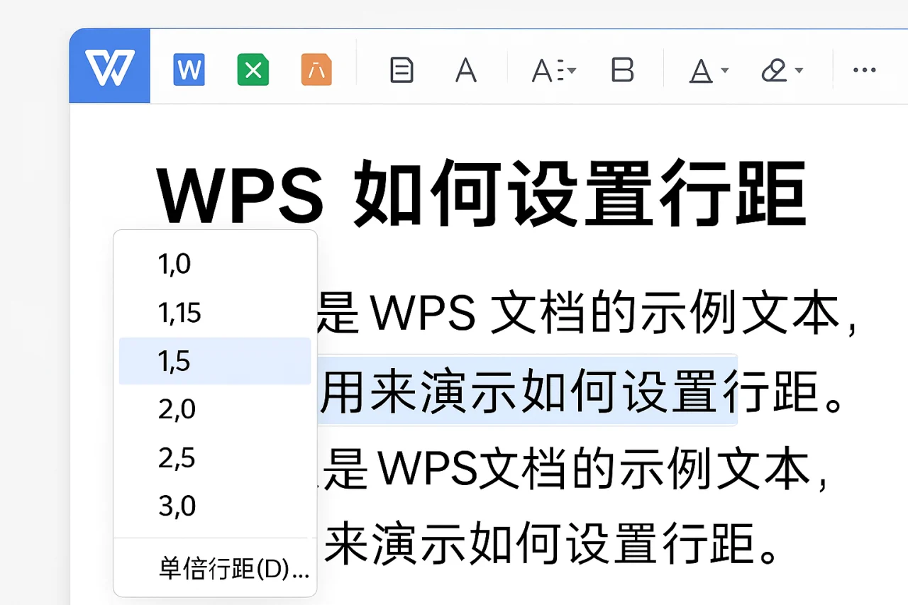 WPS如何设置行距