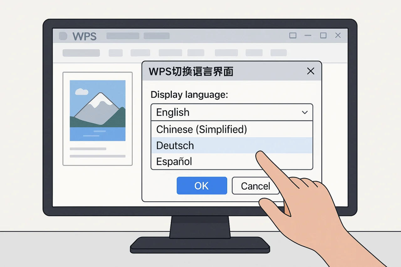 WPS切换语言界面