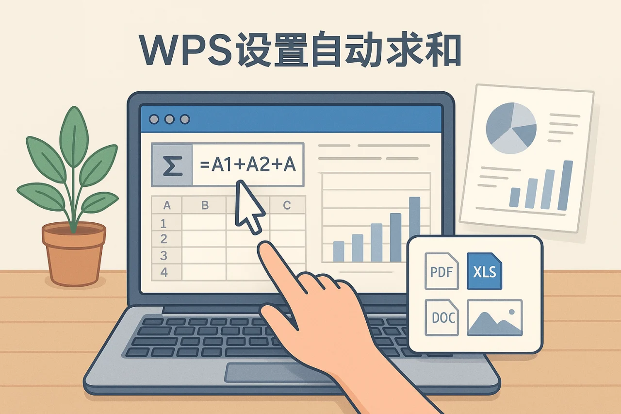 WPS设置自动求和