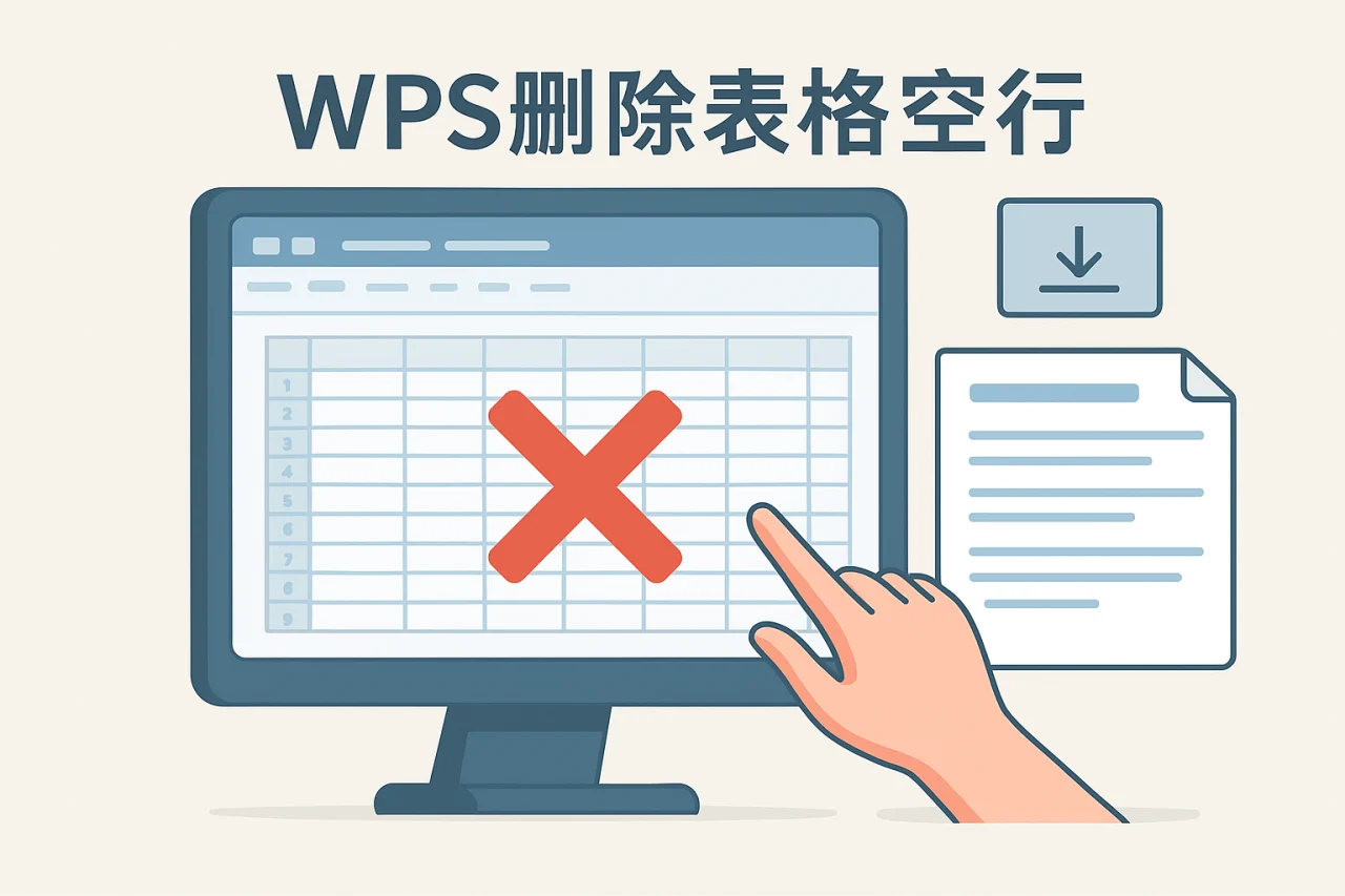 WPS删除表格空行