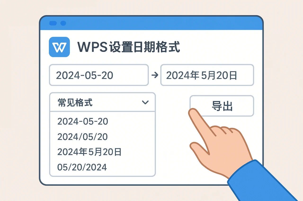 WPS设置日期格式