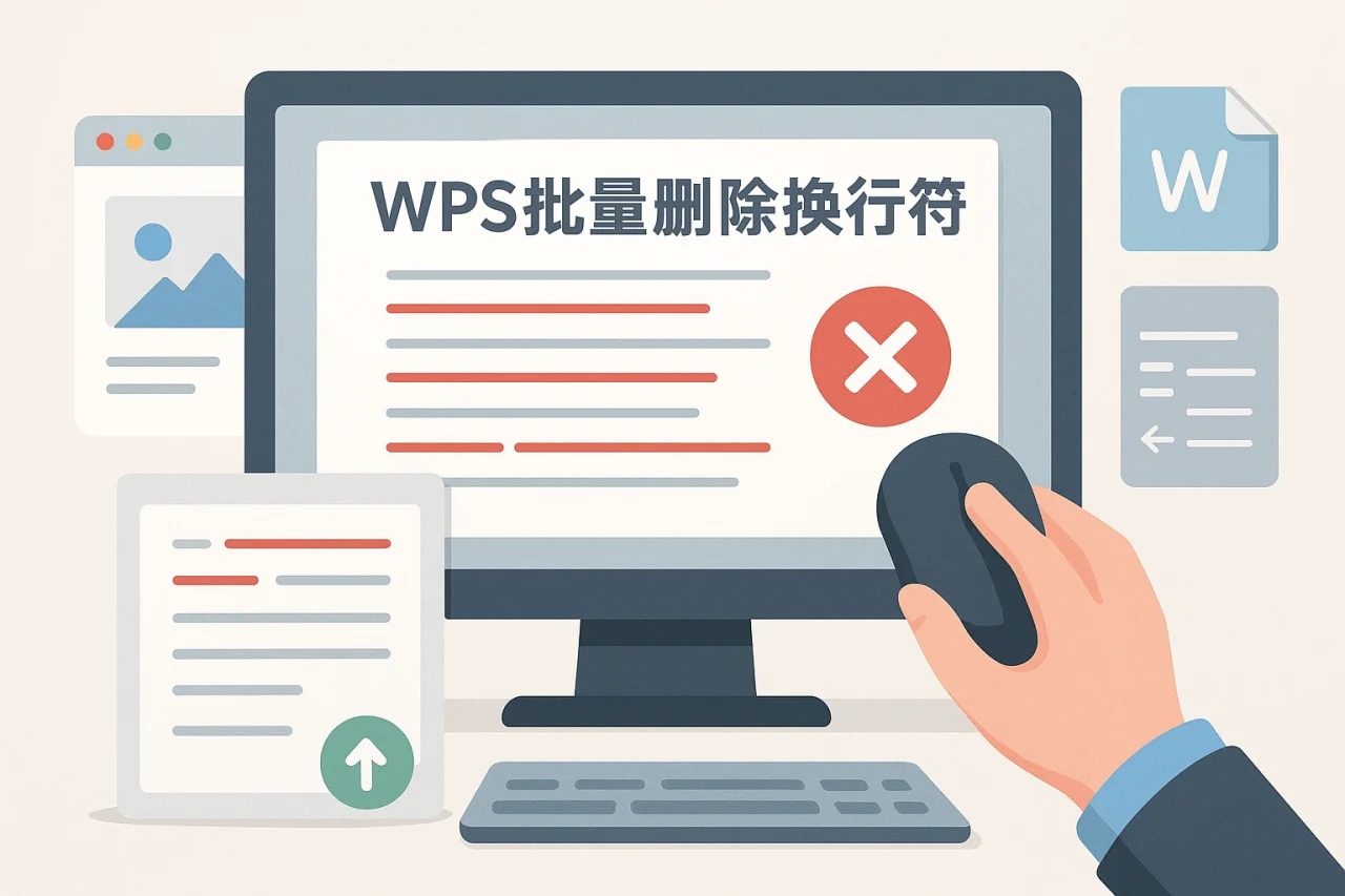 WPS批量删除换行符