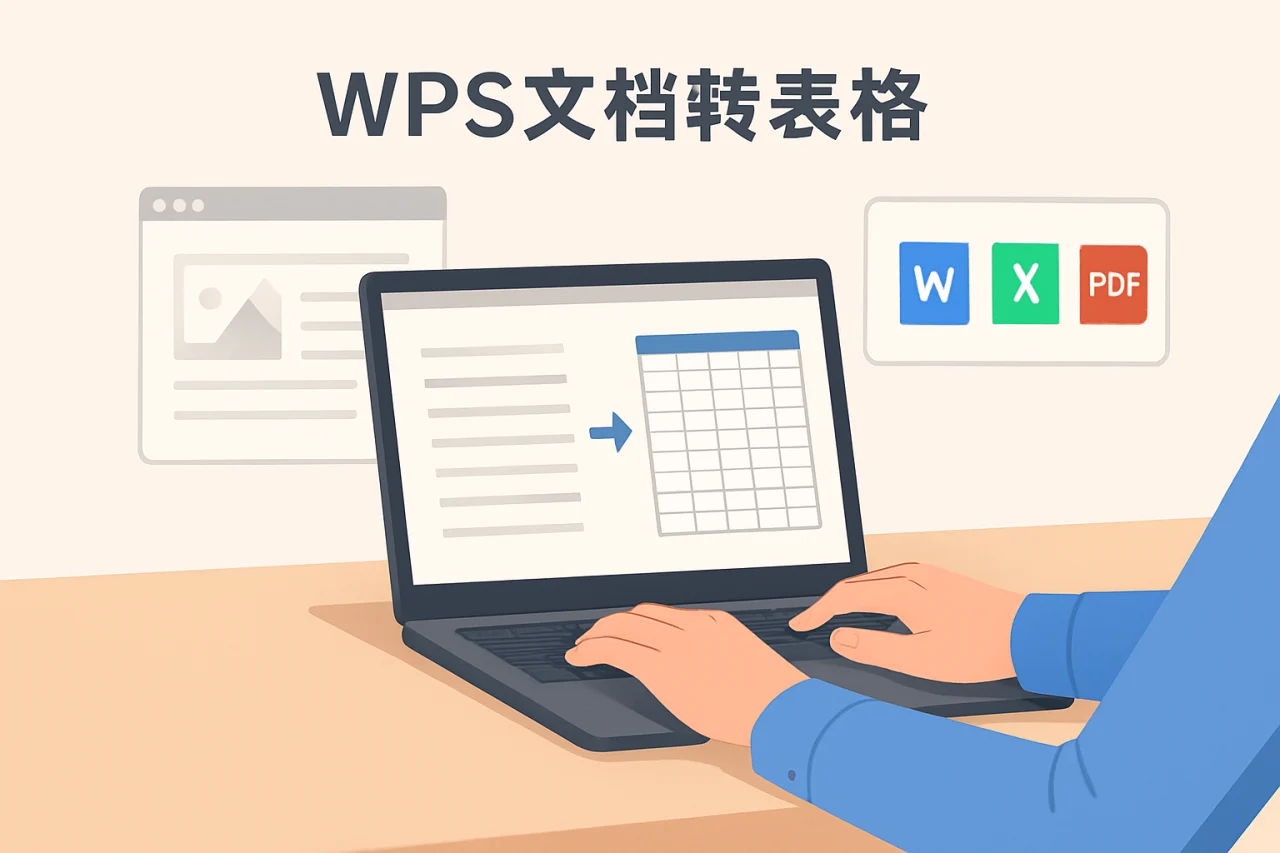 WPS文档转表格