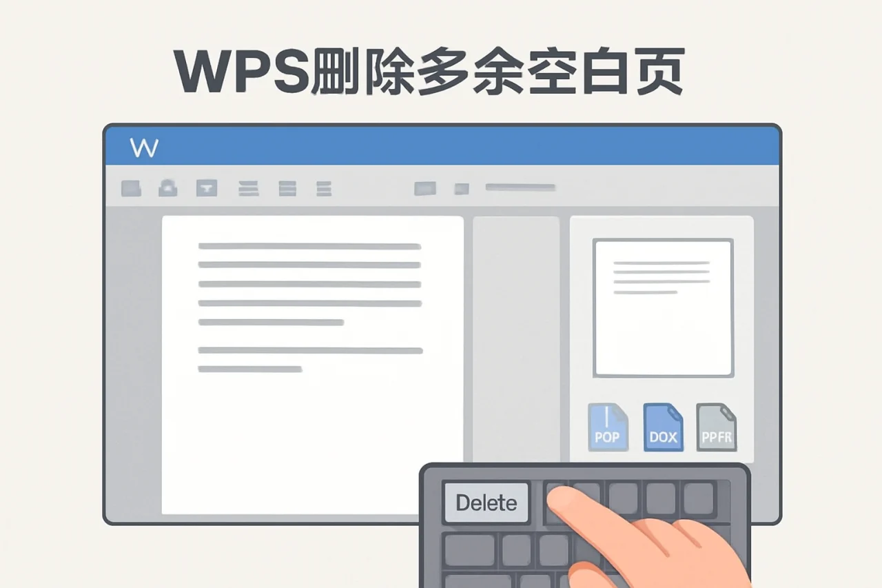 WPS删除多余空白页