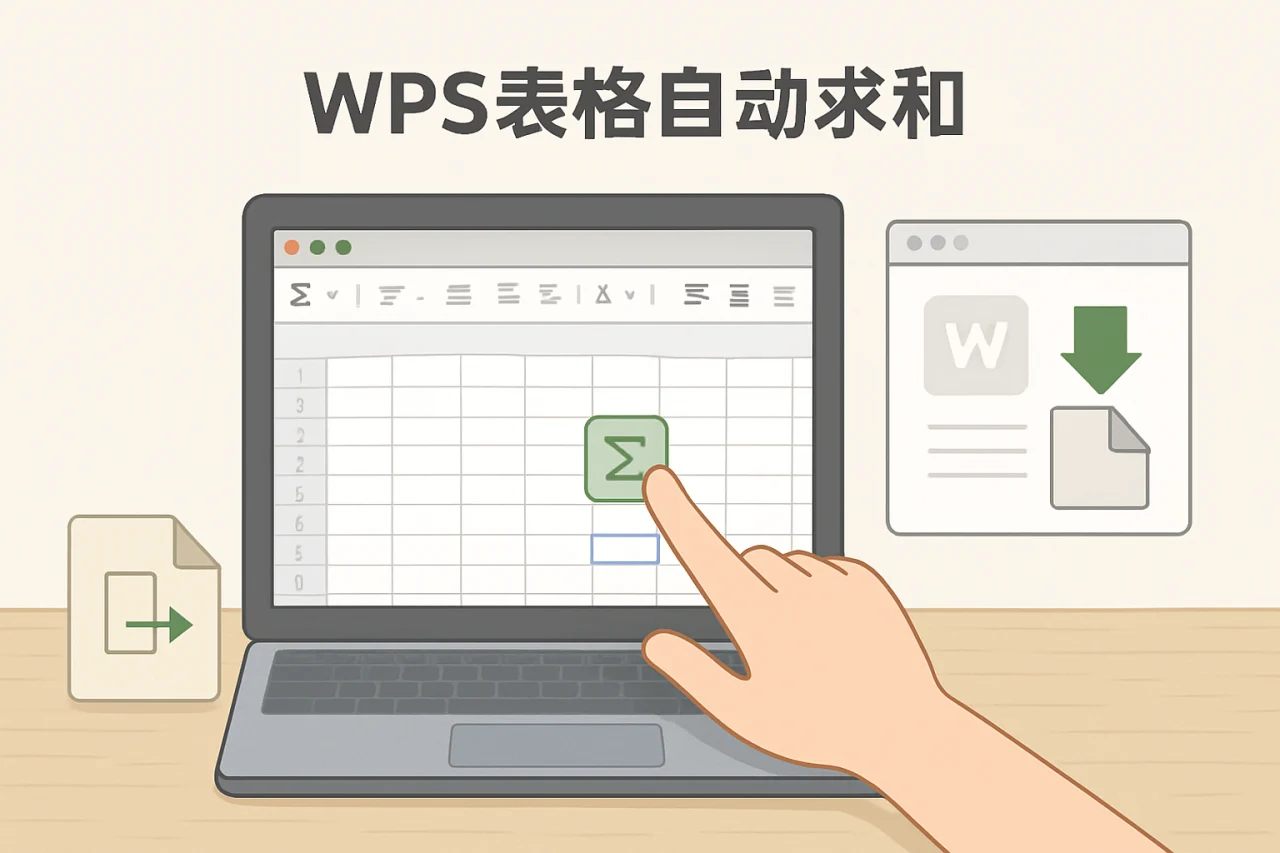 WPS表格自动求和