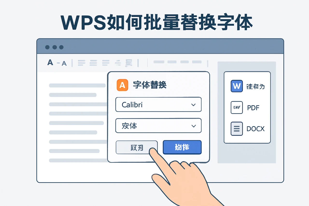 WPS如何批量替换字体