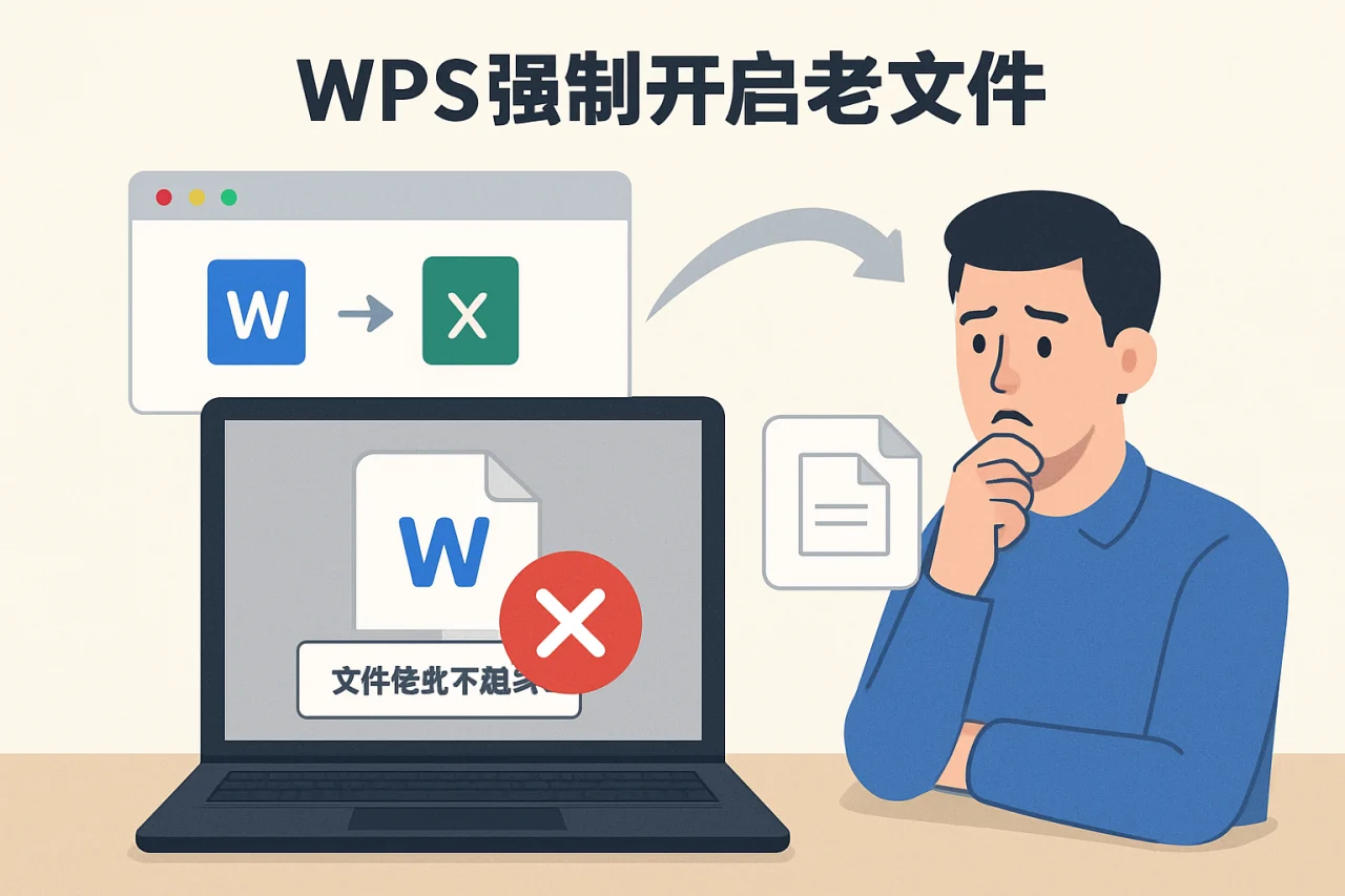 WPS强制开启老文件