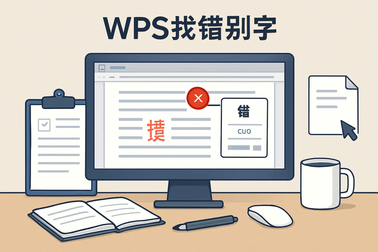 WPS找错别字