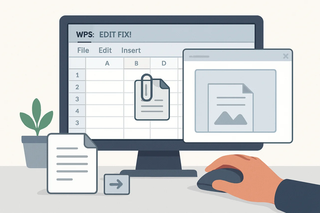 WPS表格中插入附件