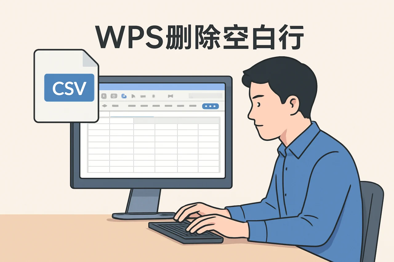 wps删除空白行